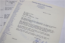 Signed Contracts, TV Release Forms, Participation & other for 1989 Ins. Youth Classic
