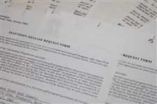 Signed Contracts, TV Release Forms, Participation & other for 1989 Ins. Youth Classic