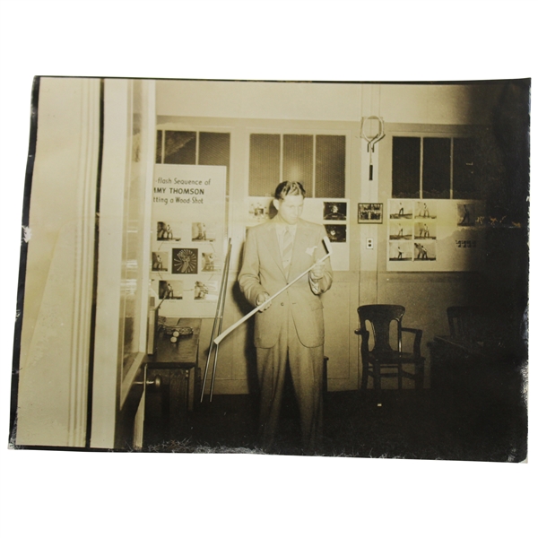 c.1930s Original Photo of Horton Smith Inspecting Club in Flash Sequence Office