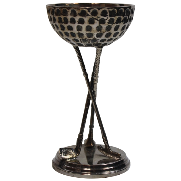 Vintage Metal Dimple Golf Ball Themed Stand with Golf Club Themed Tri-Stand