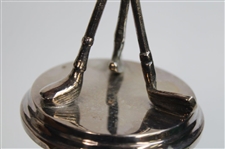 Vintage Metal Dimple Golf Ball Themed Stand with Golf Club Themed Tri-Stand