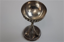 Vintage Metal Dimple Golf Ball Themed Stand with Golf Club Themed Tri-Stand