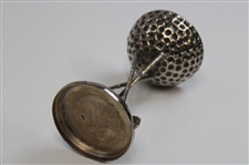 Vintage Metal Dimple Golf Ball Themed Stand with Golf Club Themed Tri-Stand