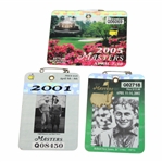 2001, 2002 & 2005 Masters Tournament SERIES Badges - Tiger Woods Winner