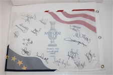 Team USA Signed 2009 Solheim Cup at Rich Harvest Farms Flag JSA ALOA