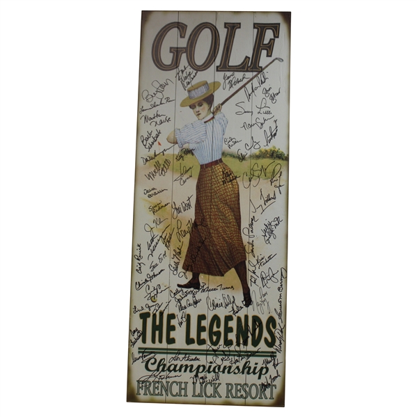 Nancy Lopez, Jan Stephenson & 50+ LPGA Stars Signed The Legends at French Lick Resort Wood Sign JSA ALOA