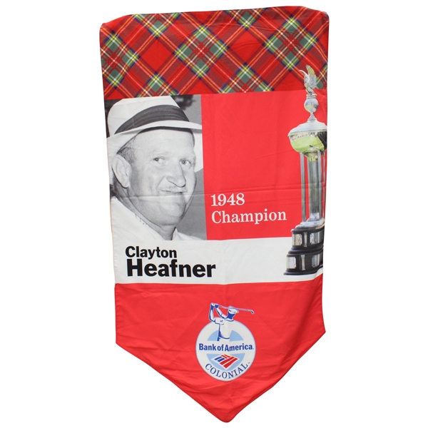 Bank of America Colonial 1948 Champion Clayton Heafner Large Course Flown Banner
