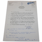 Henry Cotton Signed Typed Response to Les Bolland - January 18, 1982 JSA ALOA