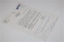 Henry Cotton Signed Typed Response to Les Bolland - January 18, 1982 JSA ALOA
