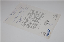 Henry Cotton Signed Typed Response to Les Bolland - January 18, 1982 JSA ALOA