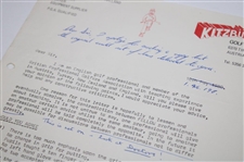 Henry Cotton Signed Typed Response to Les Bolland - August 1, 1980 JSA ALOA