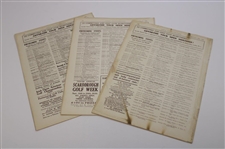 Three (3) 1930 August/September (2) Golf Illustrated Weekly Journals/Magazines