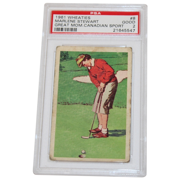 1961 Marlene Stewart Wheaties Great Moments In Canadian Sport Card PSA Graded 2 