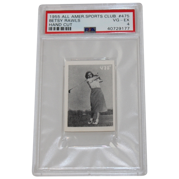 Betsy Rawls 1955 All American Sports Club Hand Cut Card PSA Graded 4 