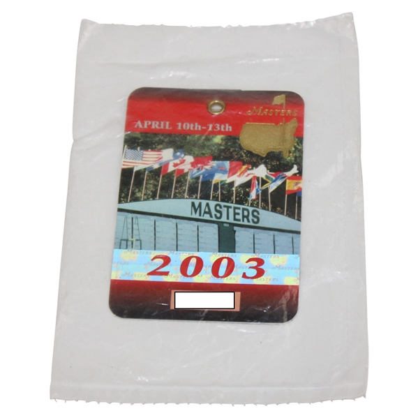 2003 Masters Tournament SERIES Badge in Original Unopened Packaging - Mike Weir Win