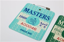 1989, 1990 & 1996 Masters Tournament SERIES Badges - Nick Faldo Winner