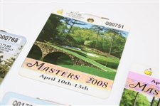 2007, 2008, 2009 & 2011 Masters Tournament SERIES Badges - Johnson/Immelman/Cabrera/Schwartzel