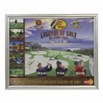 Nicklaus, Player, & Watson Signed 2015 Legends Of Golf Framed Piece JSA ALOA