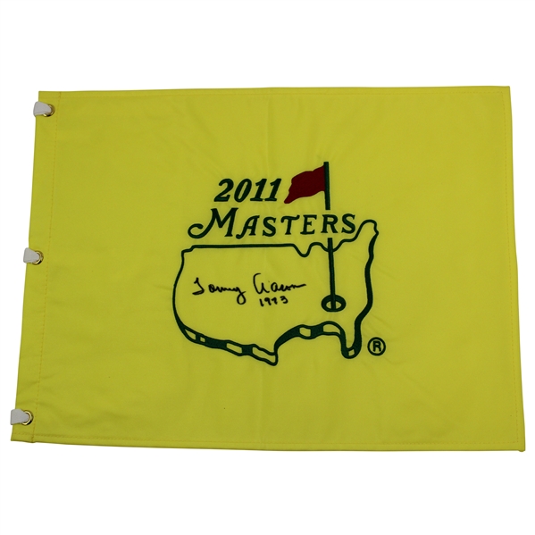 Tommy Aaron Signed 2011 Masters Embroidered Flag with 1973 JSA ALOA