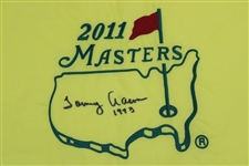 Tommy Aaron Signed 2011 Masters Embroidered Flag with '1973' JSA ALOA