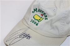 Sergio Garcia Signed 2006 Masters Tan Hat & Larry Mize Signed Visor JSA ALOA