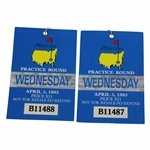 Two (2) 1995 Masters Tournament Wednesday Practice Round Tickets