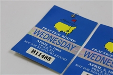 Two (2) 1995 Masters Tournament Wednesday Practice Round Tickets