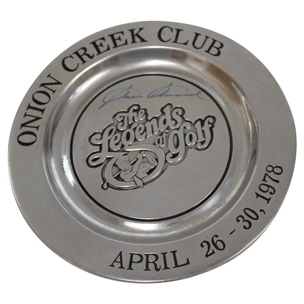 Sam Snead Signed 1978 Legends Of Golf At Onion Creek Club Pewter Plate JSA ALOA