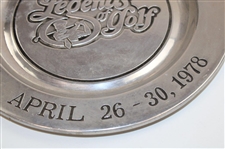 Sam Snead Signed 1978 Legends Of Golf At Onion Creek Club Pewter Plate JSA ALOA