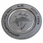 Palmer, Player, Trevino Signed 1990 PGA Championship At Shoal Creek Plate JSA ALOA