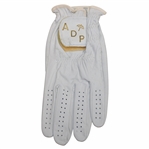 Classic Arnold Palmer 'ADP' Left Handed White w/Gold Golf Glove in Excellent Condition