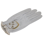 Classic Arnold Palmer 'ADP' Left Handed White w/Gold Golf Glove in Excellent Condition
