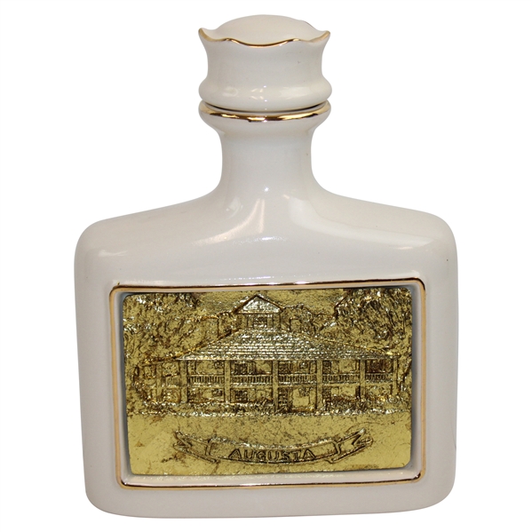 Augusta National Clubhouse Masters Logo Porcelain with Gold Foil Decanter by Artist Bill Waugh