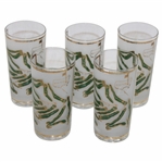 Five (5) Masters Tournament Course Map & Scorecard Drinking Glasses
