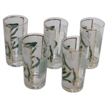 Five (5) Masters Tournament Course Map & Scorecard Drinking Glasses