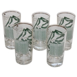Five (5) Masters Tournament Course Map & Scorecard Drinking Glasses