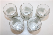 Five (5) Masters Tournament Course Map & Scorecard Drinking Glasses