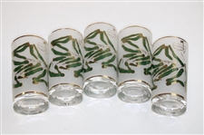 Five (5) Masters Tournament Course Map & Scorecard Drinking Glasses