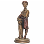 Bronze Colored Caddy Boy Austin Sculpture Statue