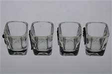 Vintage Golf Themed Pewter Overlay Decanter w/Four (4) Shot Glasses