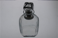 Vintage Golf Themed Pewter Overlay Decanter w/Four (4) Shot Glasses