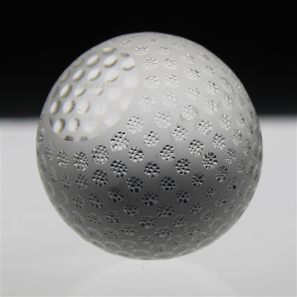 Tiffany & Co Luxury Leaded Crystal Art Glass Golf Ball Paperweight