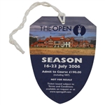 2006 Open Championship at Royal Liverpool Season Ticket, Programme & Three (3) Orders of Play