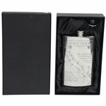 Royal Troon Pewter Flask with Course Layout & Scorecard Engraved - Great Condition in Original Box