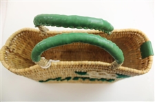 Masters Exclusive Mersea Handmade Straw & Leather Tote Bag