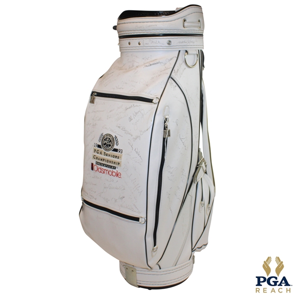 Palmer, Nicklaus, Player & other Stars Signed 1993 Senior PGA Championship at PGA National GC Golf Bag