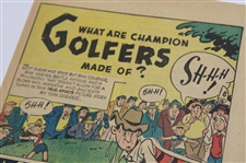 'What Are Champion Golfers Made Of?' Cartoon By Mike Arens ft. Bobby Jones, Hagen & Snead