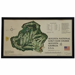 1974 Augusta National James P. Izatt Course Layout Map - Framed
