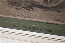 1907 'Open Golf Champions' by Artist Michael Brown Sepia Photogravure Incl. Vardon, Morris, Taylor, Braid - Framed