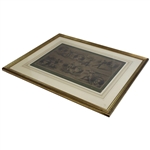 1907 'Open Golf Champions' by Artist Michael Brown Sepia Photogravure Incl. Vardon, Morris, Taylor, Braid - Framed